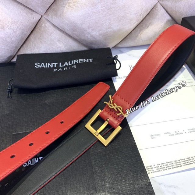 Saint Laurent女士皮帶 聖羅蘭金扣小牛皮腰帶  jjp1754